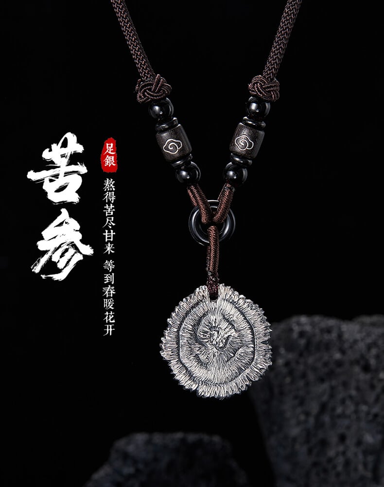 《Made in Tibet ~ Sophora flavescens》 999 silver pure handmade necklace