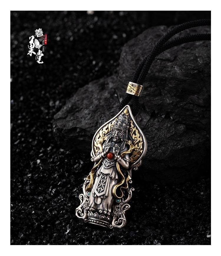 《Made in Tibet ~ Goddess of Wealth》 S925 silver Zakilam pure handmade necklace