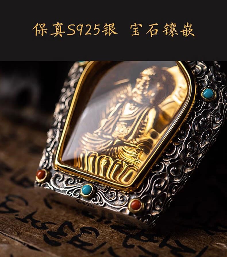 《Made in Tibet ~ Natal Statue》 S925 Silver Eight Patron Saints Buddha Necklace