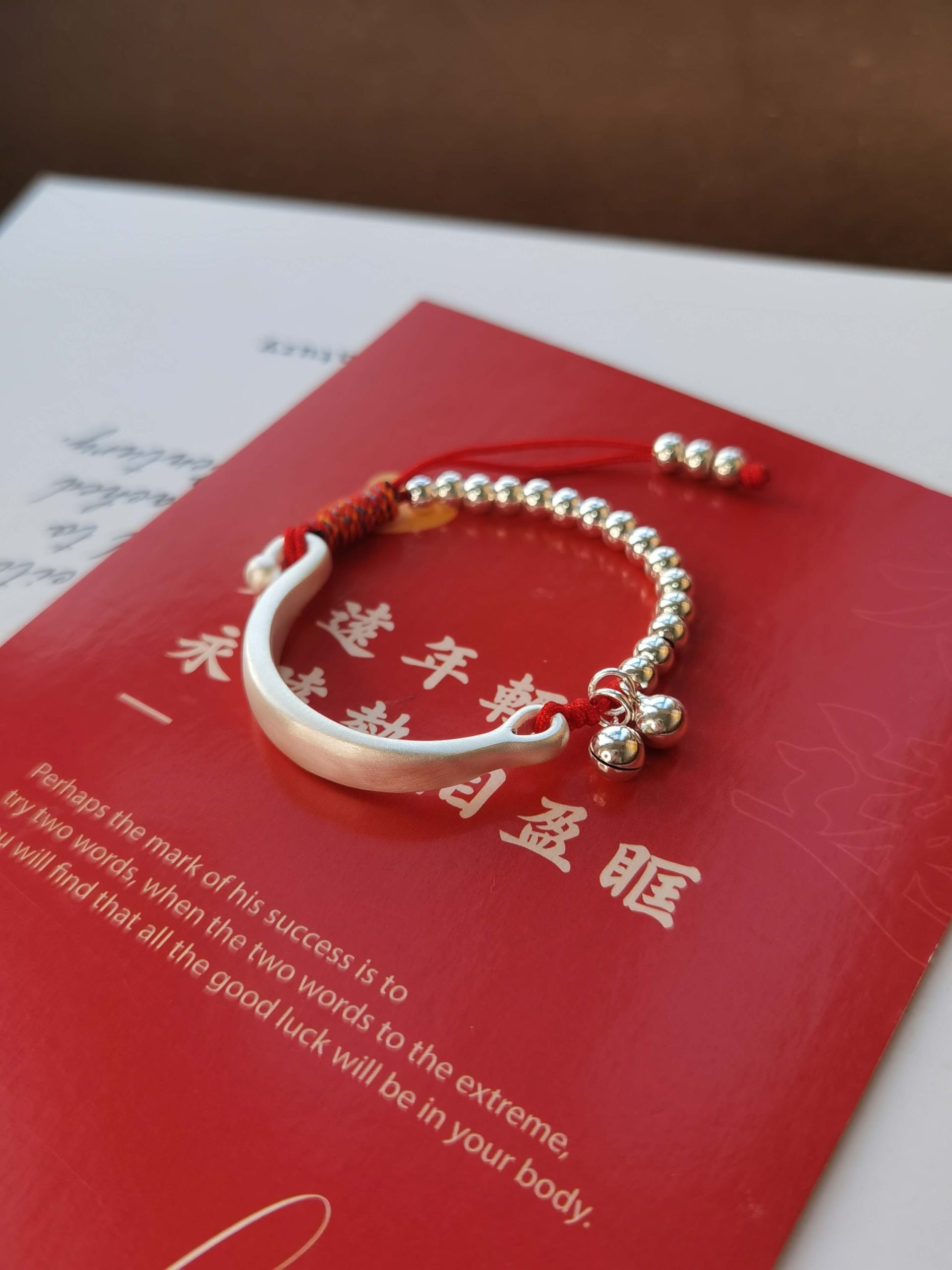 《Palace Bell》 999 Pure Silver Baby Style Bell Red String Bracelet