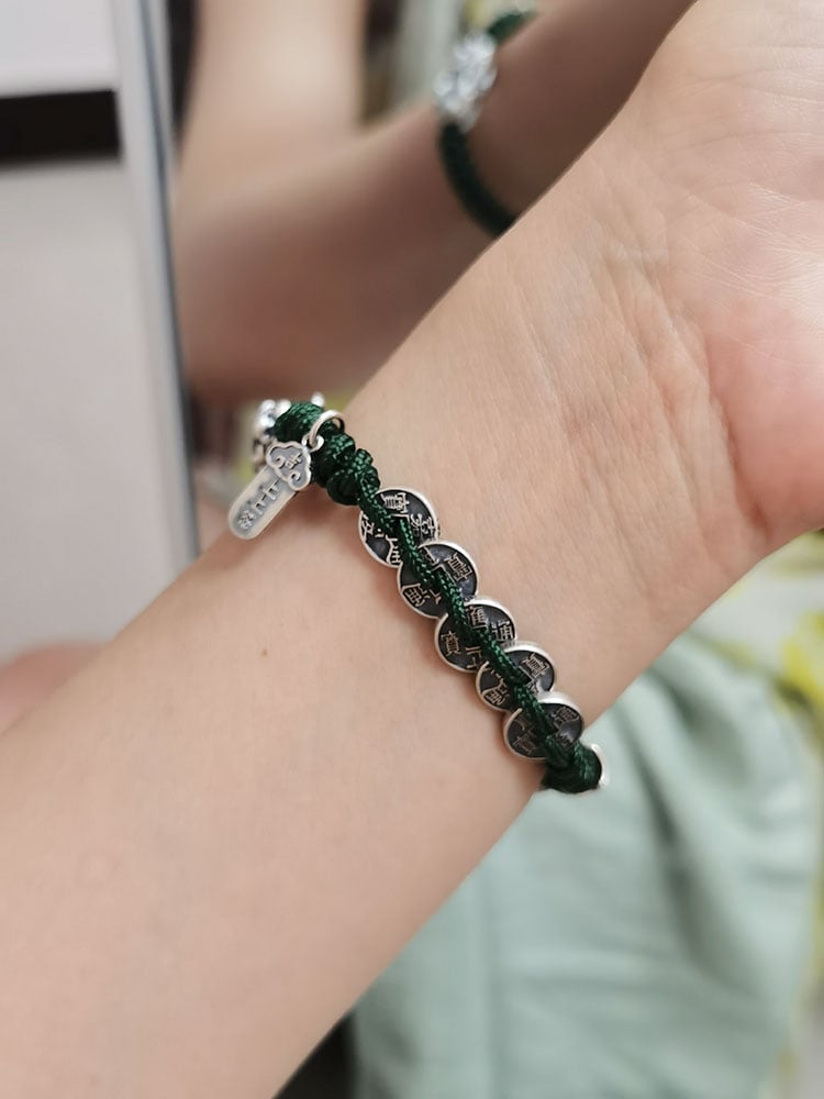 《Lucky Pixiu》 999 Pure Silver New Chinese Braided Bracelet