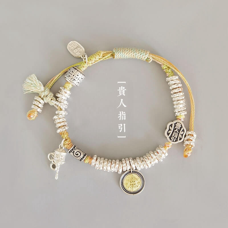 《Guide to the Noble》 999 Pure Silver Broken Silver Yellow God of Wealth Coiled Bracelet