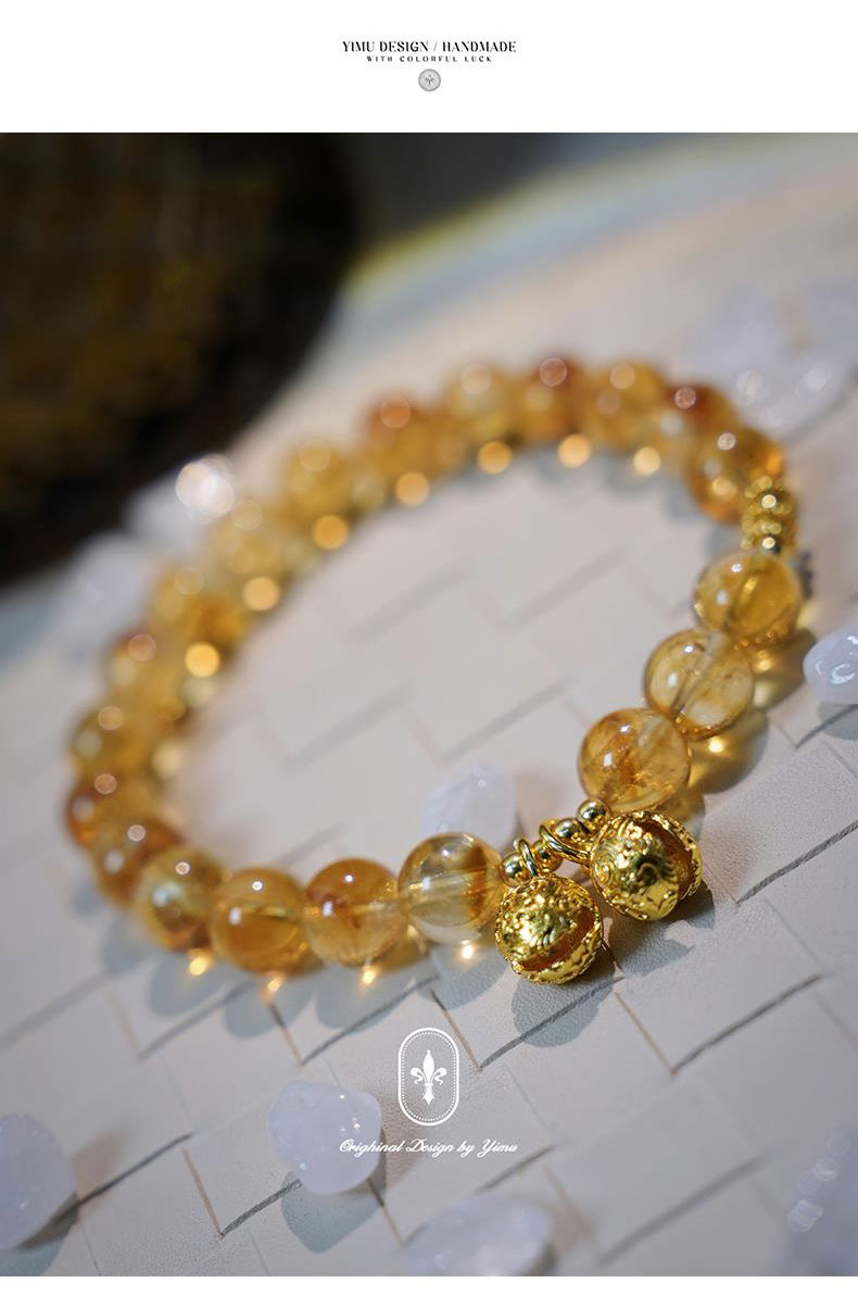 《Wind Chimes》 Natural Citrine Bracelet for Lucky Five Elements and Earth Replenishment