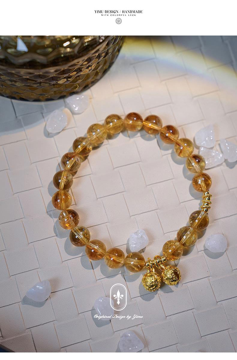 《Wind Chimes》 Natural Citrine Bracelet for Lucky Five Elements and Earth Replenishment