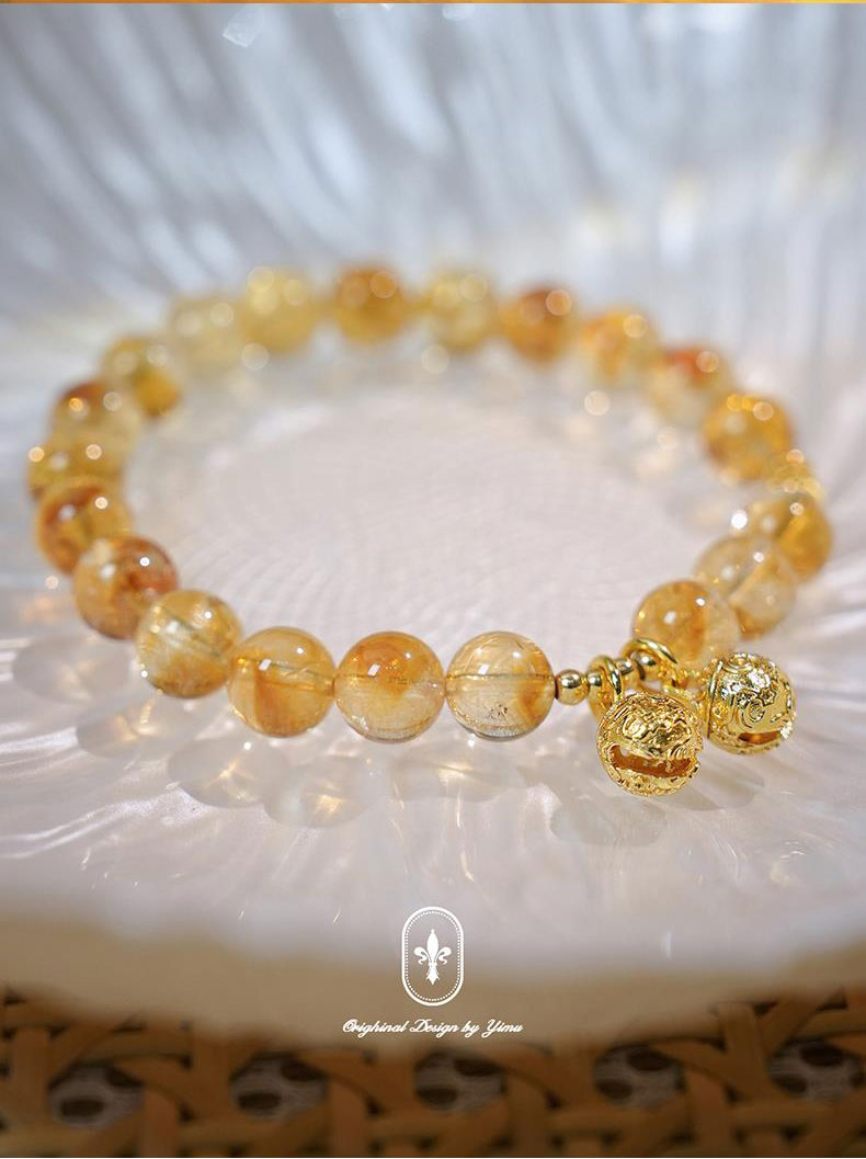 《Wind Chimes》 Natural Citrine Bracelet for Lucky Five Elements and Earth Replenishment