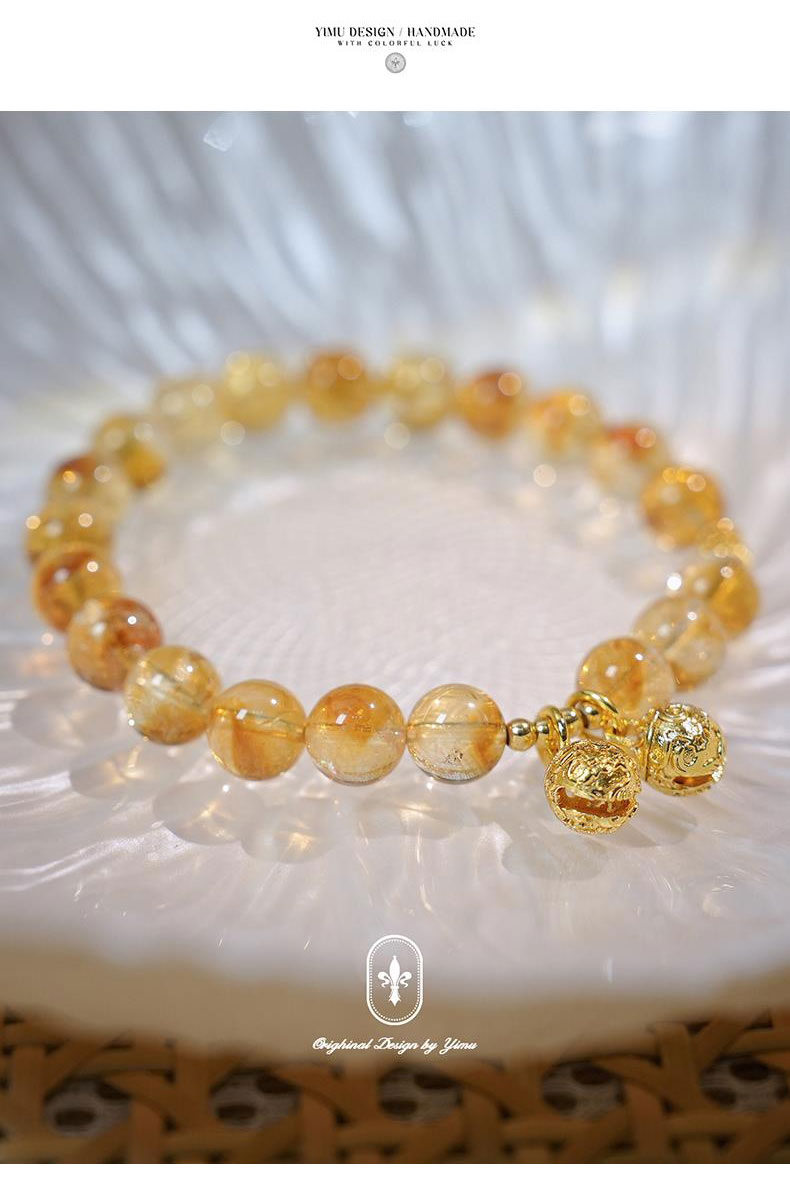 《Wind Chimes》 Natural Citrine Bracelet for Lucky Five Elements and Earth Replenishment