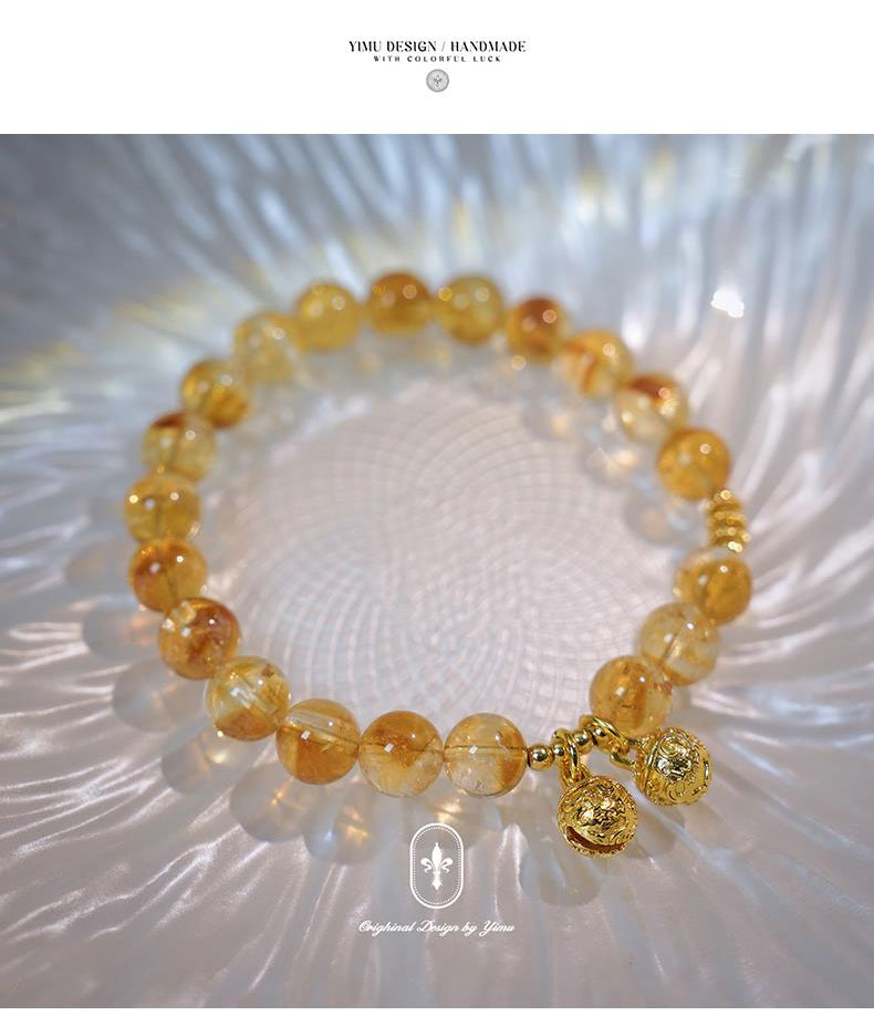 《Wind Chimes》 Natural Citrine Bracelet for Lucky Five Elements and Earth Replenishment