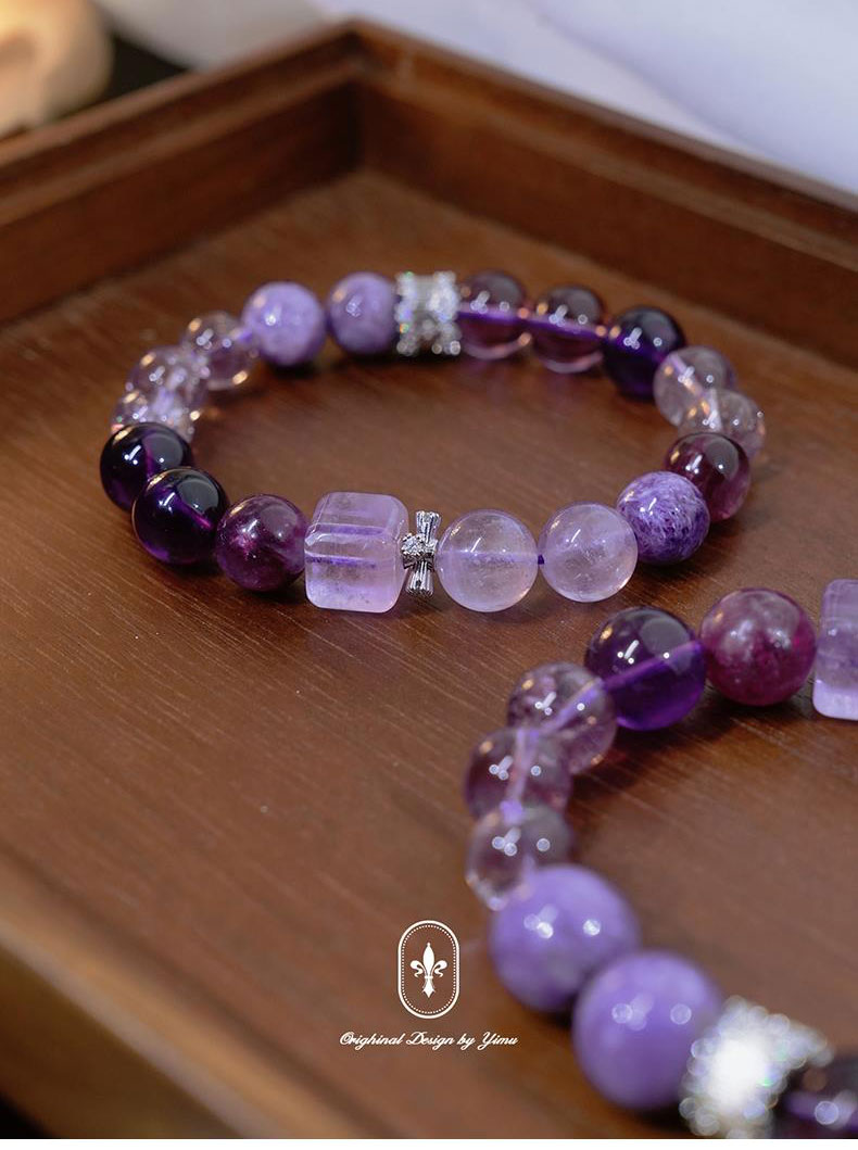 《True Nine Purple Lihuo》 Original Transfer Beads Pure Natural Crystal Bracelet