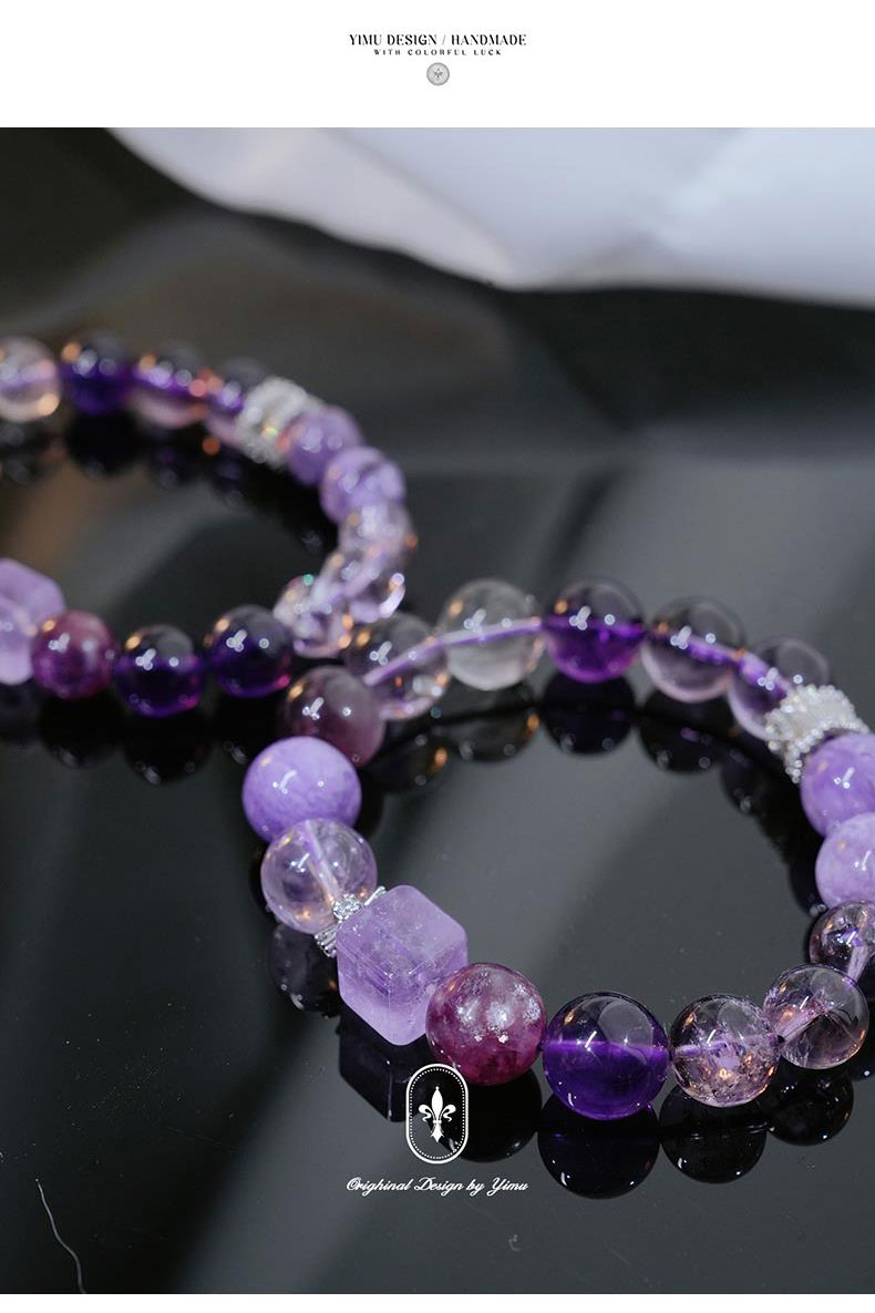 《True Nine Purple Lihuo》 Original Transfer Beads Pure Natural Crystal Bracelet