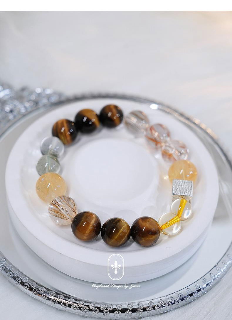 《Lucky King》 Natural Yellow Tiger Eye Lucky Beads Bracelet for the Seventh Year of the Zodiac