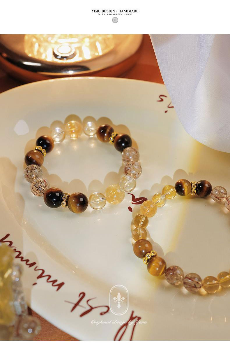 《Lucky King》 Natural Yellow Tiger Eye Lucky Beads Bracelet for the Seventh Year of the Zodiac