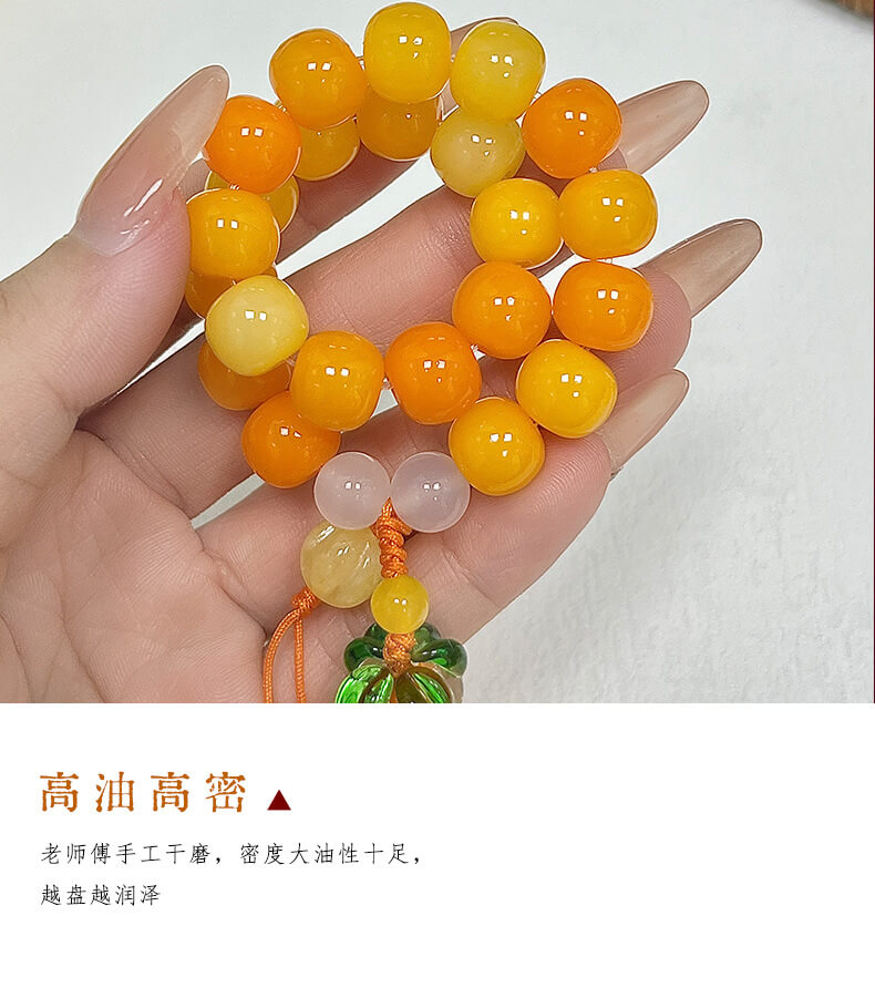 I want persimmons to come~Natural small persimmon bodhi mobile phone chain for women