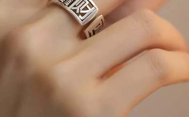 《Wealth from All Directions》 S925 Silver Copper Coin Abacus New Chinese Style Ring