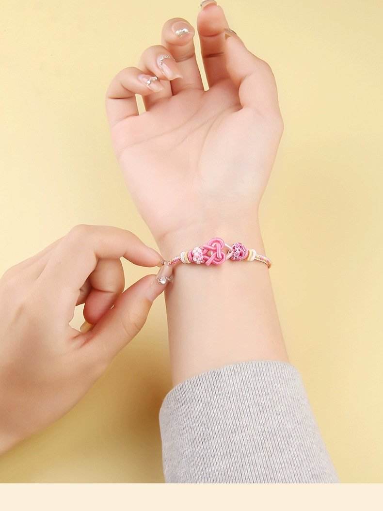 《Ruyi Knot》 Peach Blossom Bracelet Eight Strands Wearable Gold DIY Bracelet