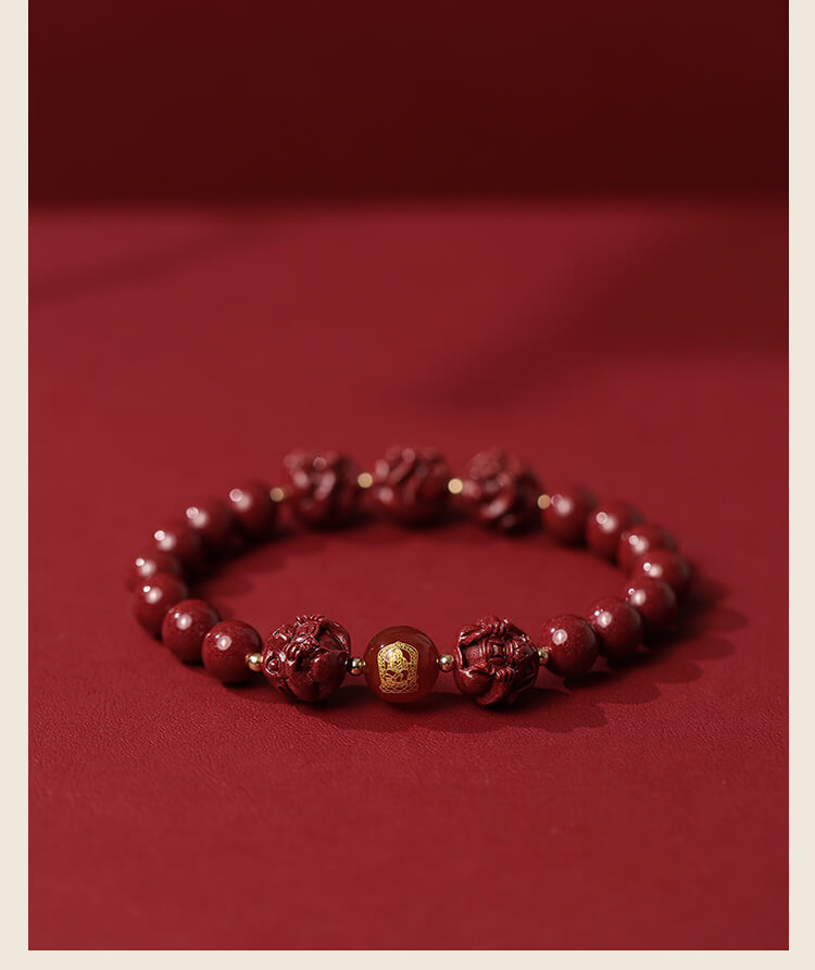 《Three Combinations and Six Combinations》 Vermillion and Purple Gold Sand Bracelet for the Year of the Zodiac