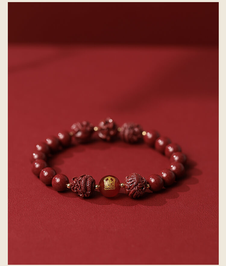 《Three Combinations and Six Combinations》 Vermillion and Purple Gold Sand Bracelet for the Year of the Zodiac