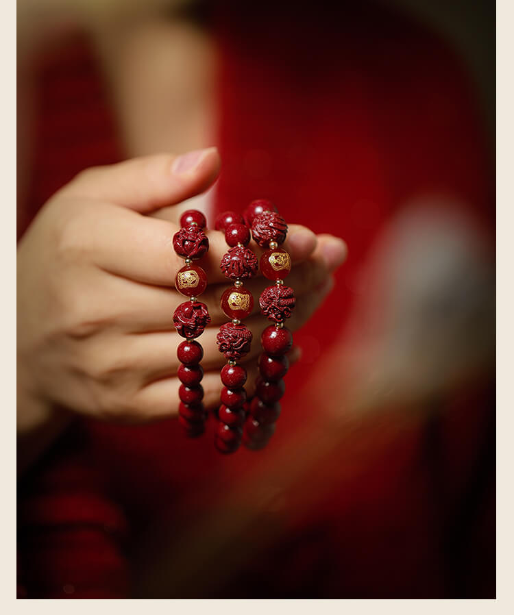 《Three Combinations and Six Combinations》 Vermillion and Purple Gold Sand Bracelet for the Year of the Zodiac