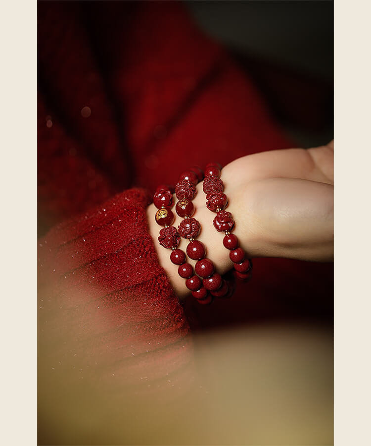 《Three Combinations and Six Combinations》 Vermillion and Purple Gold Sand Bracelet for the Year of the Zodiac