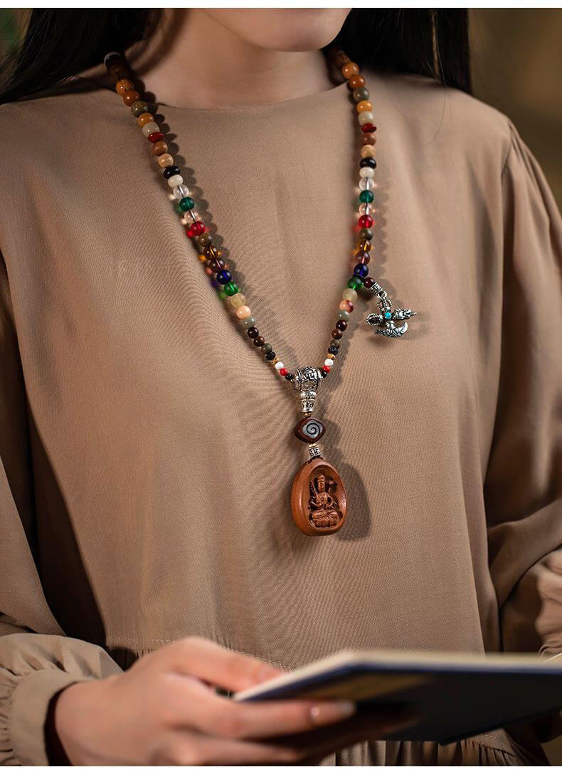 《Tibetan Style Multi-Treasure》 108-piece multi-circle bodhi necklace with twelve zodiac signs in hand