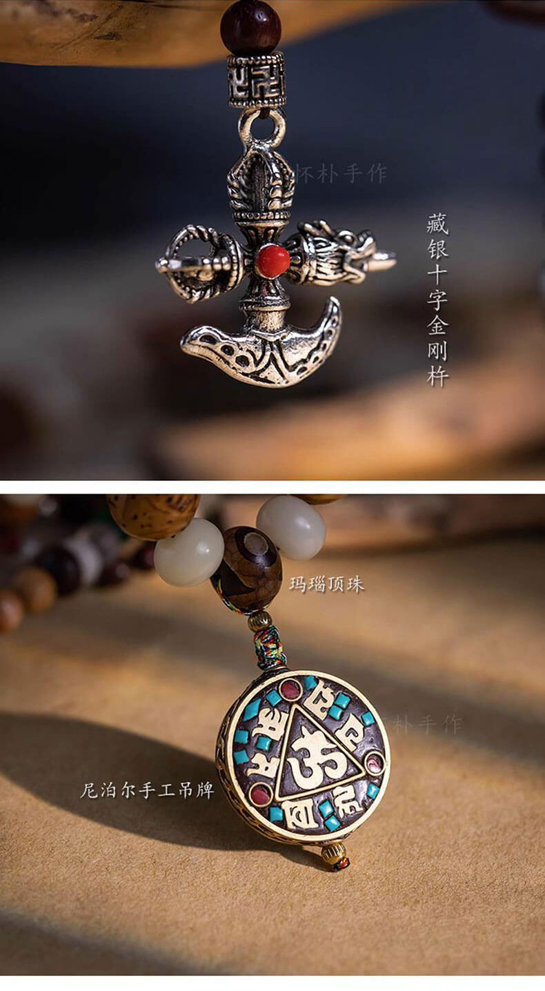 《Tibetan Style Multi-Treasure》 108-piece multi-circle bodhi necklace with twelve zodiac signs in hand